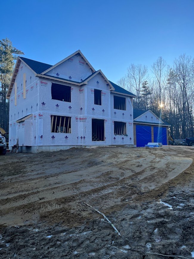 Construction-stage exterior of the sold Epsom home